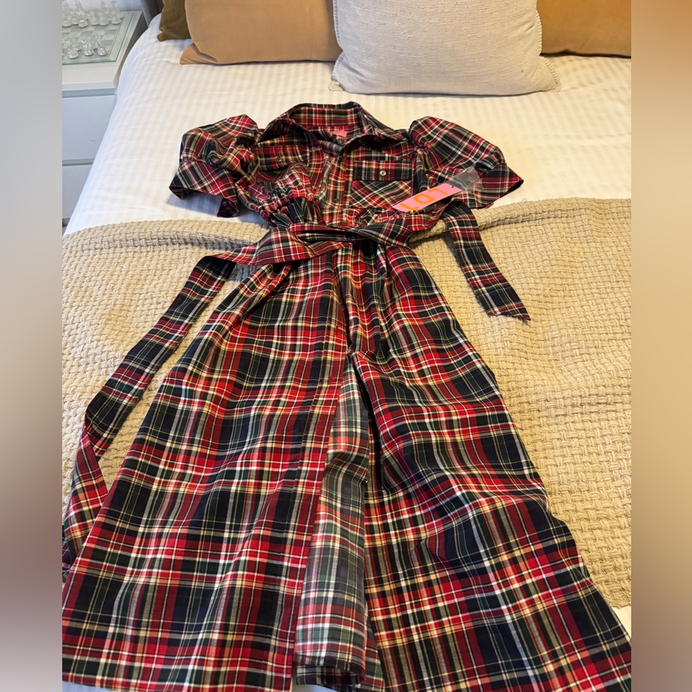 LDT Christmas Plaid Long-Sleeve Dress size 0